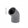 Uxcell Pvc Pipe Fitting 45 Degree Elbow Gray 32mm Socket 2pcs