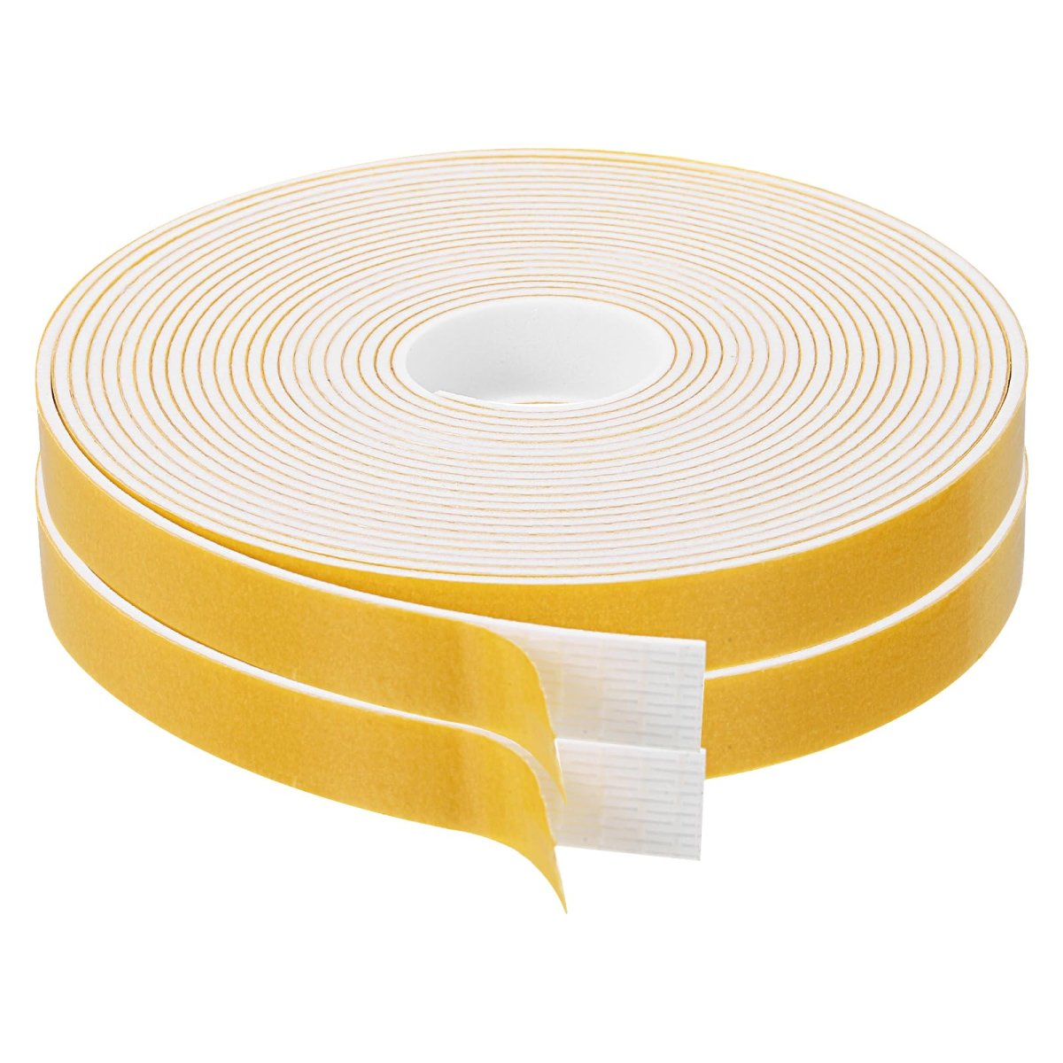 2 Rolls Foam Weather Stripping 1 Wide X 16 Thick 4 Ft Door Seal Adhesive Tape White Insulation Strip For Window