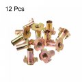 Uxcell M8x20mm T-nuts 4 Pronged Tee Nut Carbon Steel Threaded Inserts For Wood 12pcs