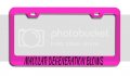 Macular Degeneration Blows Causes Pink Metal License Plate Frame Tag Holder W61 
