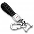 Ipick Image For Chevrolet Corvette C8 Z06 Braided Rope Style Genuine Black Leather Key Chain Keychain Official Licensed
