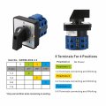 Baomain Changeover Switch Control Rotary Szw26-20 0-3 2 4 Postion 8 Terminals Cam 660v 20a