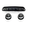 Gmc Chevy 02-07 1st Gen Classic Body Style Heavy-duty 3-piece Set Smoked Cab Roof Light Lens With White Led S Complete Wiring 