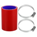 1 Set 48mm 89 Id 76mm 2 99 Length 0 Degree Red Blue Car Silicone Hose With Clamps Coolant Universal 