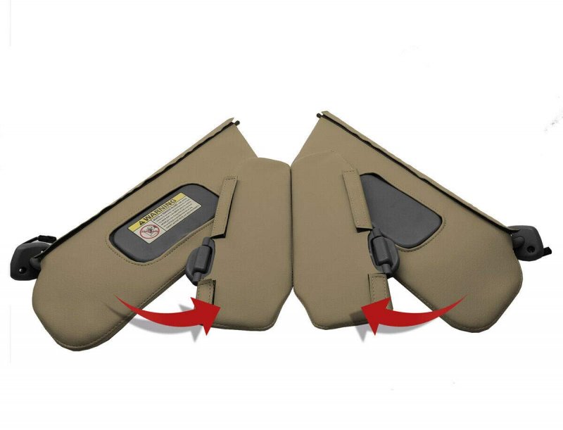 Autoguru Sunvisors Set Cover Pvc Leather Made For Ford Excursion 2000-2006 Med Parchment
