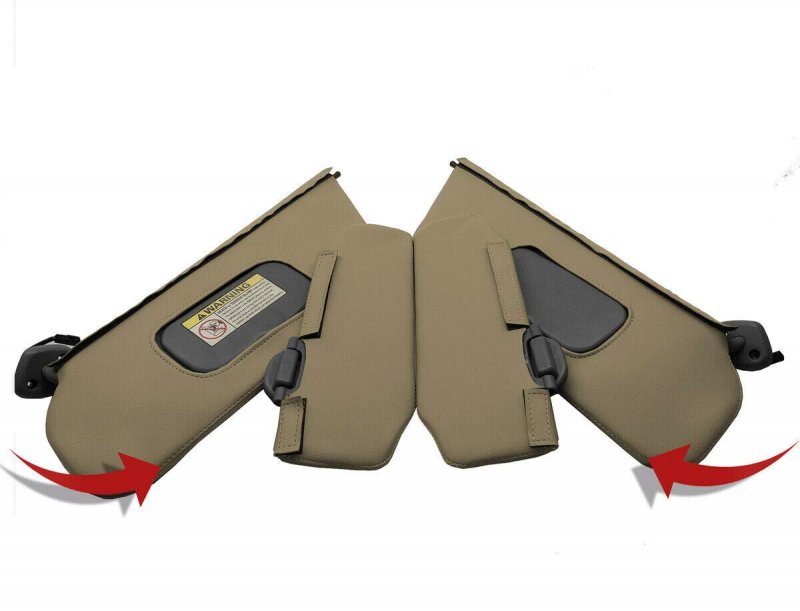 Autoguru Sunvisors Set Cover Pvc Leather Made For Ford Excursion 2000-2006 Med Parchment
