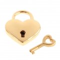 Small Metal Heart Shaped Padlock Mini Key Lock For Jewelry Box Storage Diary Book Pack Of 2 Gold 1 5 In L X W 0 26 T 