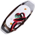 2 X 5 Inch Amber Led Trailer Marker Light Kit W Chrome Bezel 6 Top Clearance Indicator Lights Waterproof Surface Mount For 
