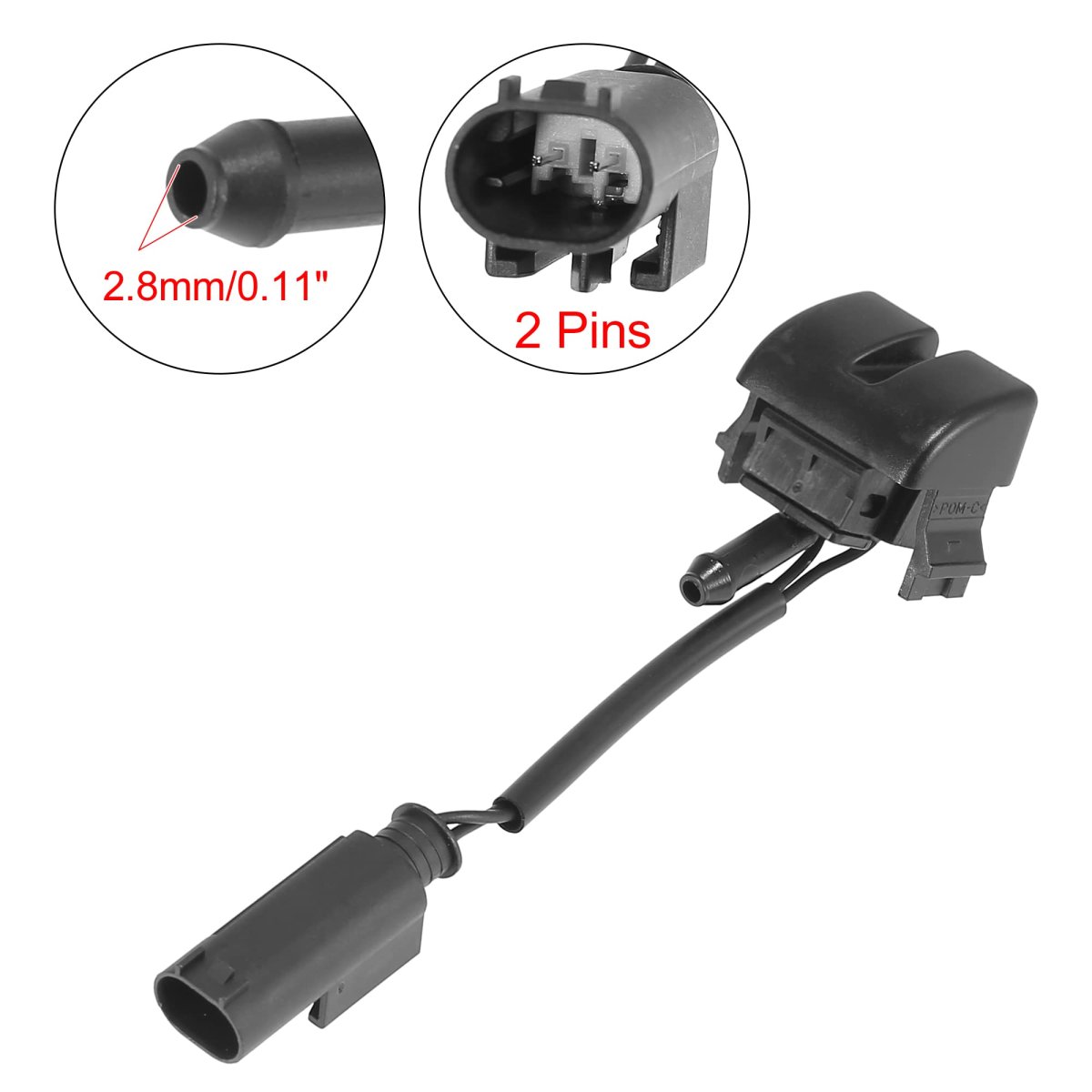 Pair Windshield Washer Nozzles Spray Jet With Heating For Bmw 3 E46 1997 2005 Left And Right 61668374365 61668374366 Black