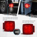Partsam 12v Submersible Square Led Trailer Light Red White Stop Turn Tail License Brake Running Lamp Fors Under 80 Boat Trailer