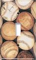 Art Plates Double Gang Toggle Decorative Metal Wall Plate Sports Old Baseballs 