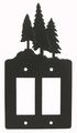 3 Pine Trees Double Gang Light Switch Wall Plate Double Rocker Gfci Black 