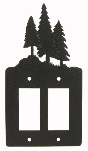 3 Pine Trees Double Gang Light Switch Wall Plate Double Rocker Gfci Black