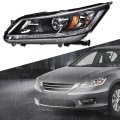 One Left Driver Side Headlight For Honda Accord 2013 2014 2015 Headlamp Halogen Clear Lens Black Housing Amber Reflectorbumper