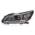 One Left Driver Side Headlight For Honda Accord 2013 2014 2015 Headlamp Halogen Clear Lens Black Housing Amber Reflectorbumper 