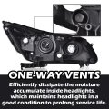 One Left Driver Side Headlight For Honda Accord 2013 2014 2015 Headlamp Halogen Clear Lens Black Housing Amber Reflectorbumper