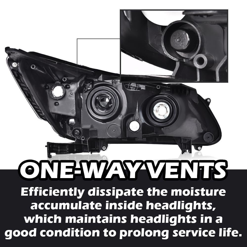 One Left Driver Side Headlight For Honda Accord 2013 2014 2015 Headlamp Halogen Clear Lens Black Housing Amber Reflectorbumper