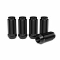 32pcs Black Spline Lug Nuts 14x2 Threads Coarse 2 Inch Length Cone Taper Seat Includes 1 Socket Key Tool Compatible With Ford