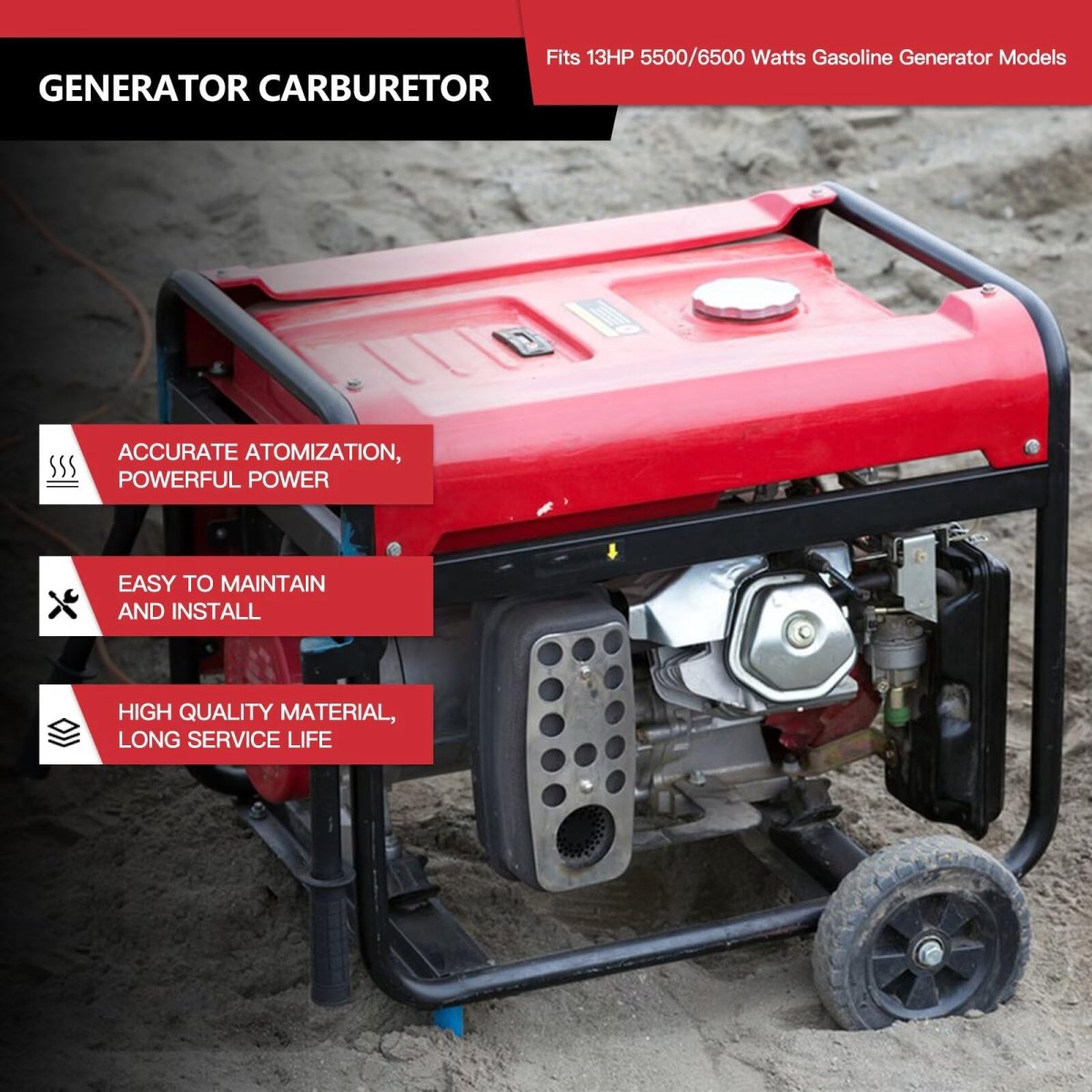 Generator Carburetor For Harbor Freight Chicago Electric 98838 98839 13hp 5500 6500 Watts Gasoline Models