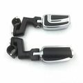 Black Chrome Highway Airflow Footpegs With 1 In Mounting Bracket For Triumph Rocket V-star Roadstar Intruder Boulevard M90 