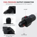 An6 Male To -6 Female Fuel Pressure Take Off Fitting 1 8 Npt Port 6061-t6 Aluminum Black