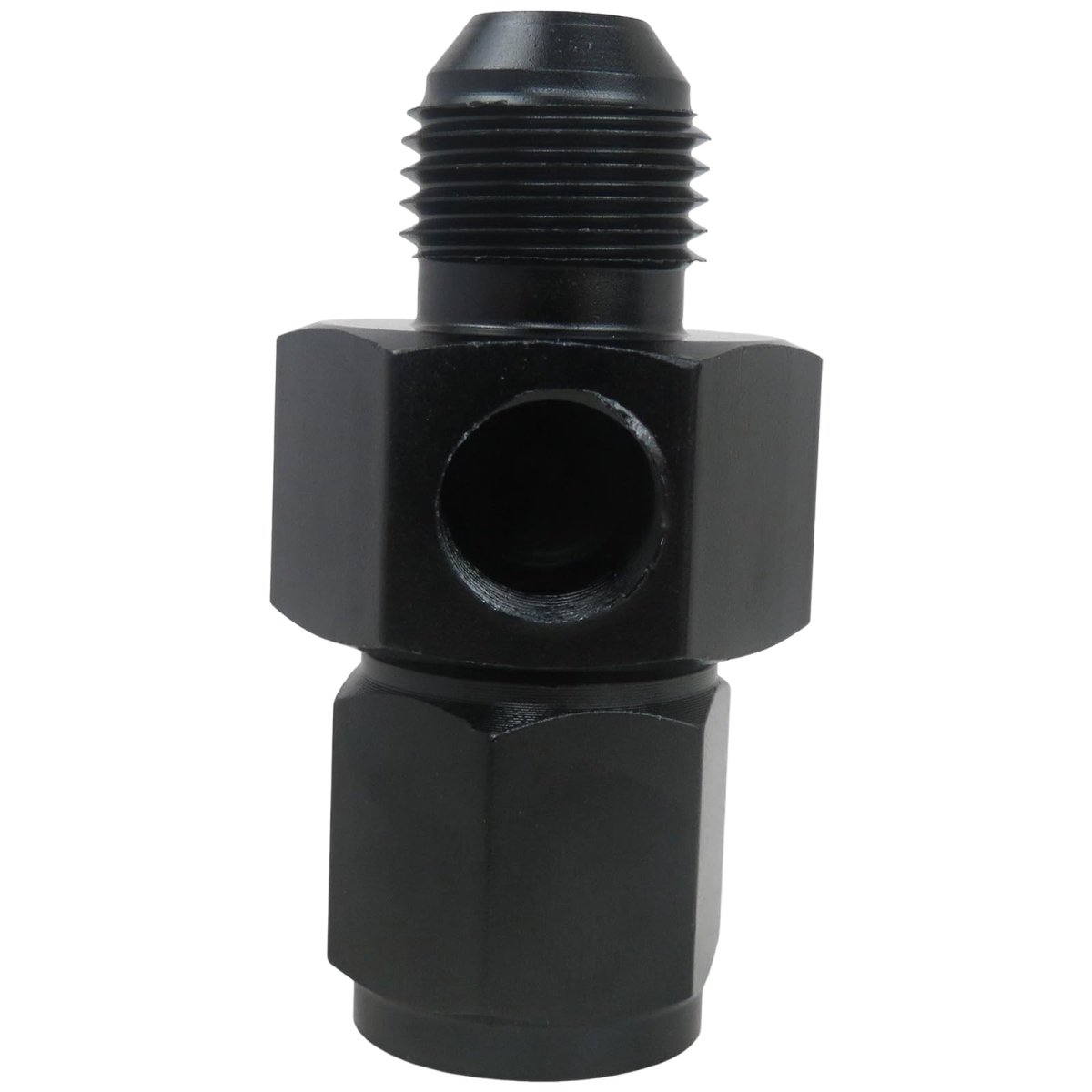 An6 Male To -6 Female Fuel Pressure Take Off Fitting 1 8 Npt Port 6061-t6 Aluminum Black