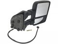 Right Passenger Side Power Mirror Manual Telescopic Trailer Tow Heated Turn Signal Black Textured Compatible With 2011-2016