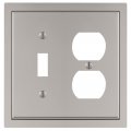 Amerelle 900tdn Shaker Wallplate 1 Toggle Duplex Cast Metal Satin Nickel 1-pack 