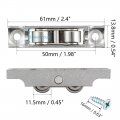 Uxcell 11 5mm Dia Bearing Steel Electroplating Double Flat Wheel Sliding Door Window Pulley 2pcs