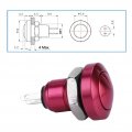 Qiilu Momentary Push Button Switch 1a 24v 8mm Mini Waterproof Car Power Zinc-aluminium Alloy Suitable For 0 3in Mounting Hole