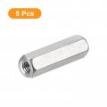 Uxcell M4 X 0 7-pitch 25mm Length Coupling Nuts 5pcs 304 Stainless Steel Metric Hex Rod