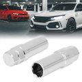 2 Pcs Chrome 7 Spline Wheel Lug Nut Drive Tuner Key Tool Lock 16mm