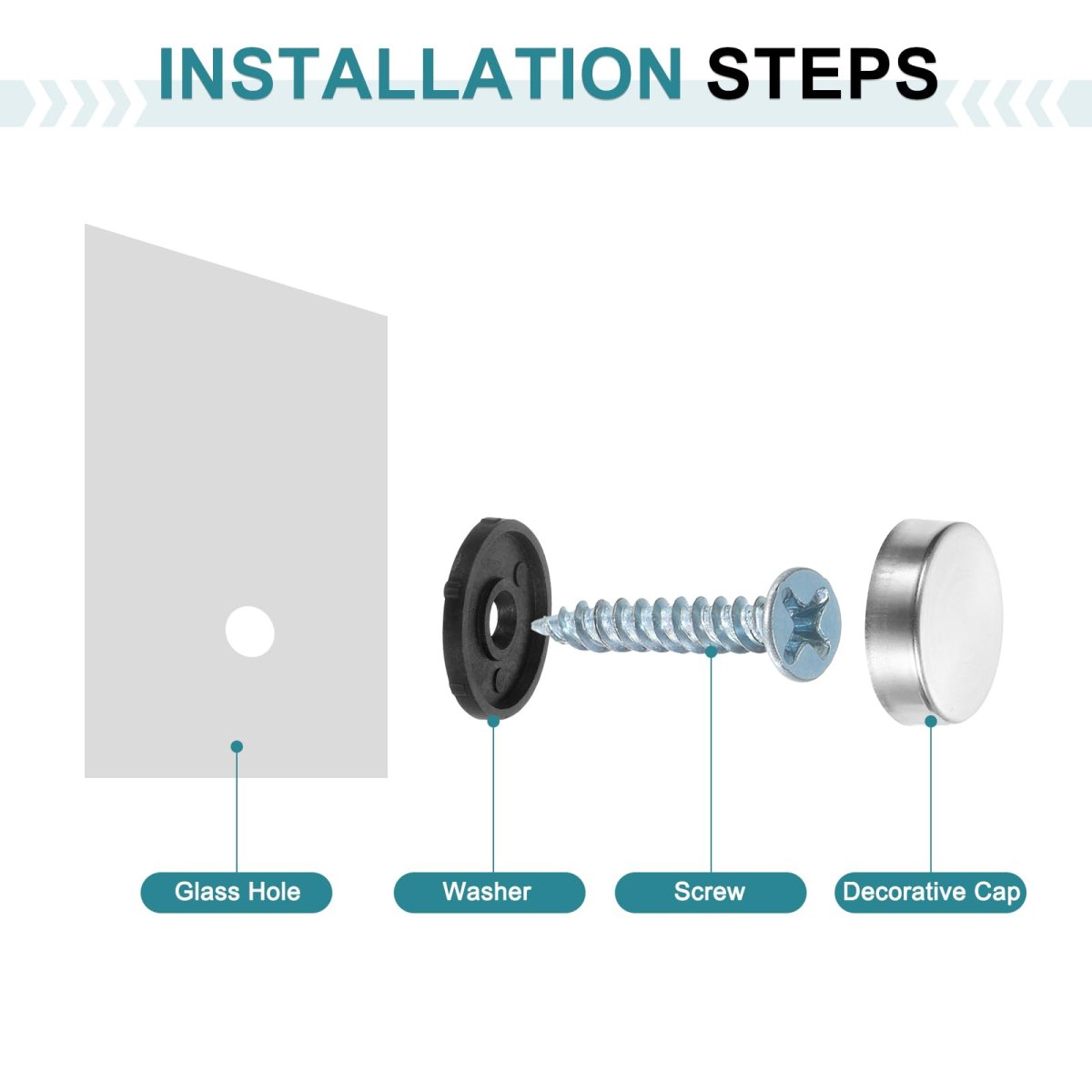 24pcs Screw Covers Caps 20mm Dia Stainless Steel Mirrors Decorative Cover Nails Flat Gasket Screw Fasteners For Sign