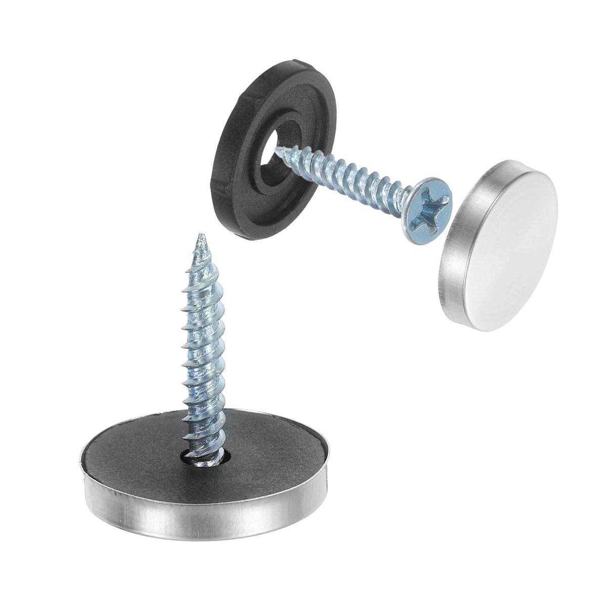 24pcs Screw Covers Caps 20mm Dia Stainless Steel Mirrors Decorative Cover Nails Flat Gasket Screw Fasteners For Sign