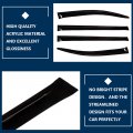 Ocpty Window Visors Fits For 2011-2017 Toyota Sienna Tape-on Rain Guards Side Wind Deflectors 4 Pieces 2pcs Front Rear