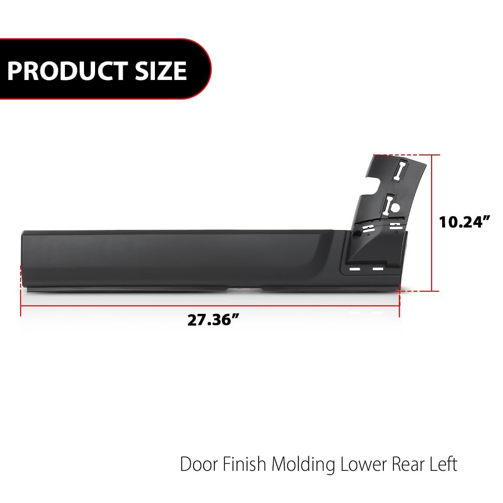 Rear Left Door Finish Molding Lower For Land Rover Lr3 Discovery 3 2005 2009 And Lr4 4 2010 2016 Black Part Number Lr010624