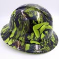Wet Works Imaging Customized Pyramex Full Brim Green Biker Babes Hard Hat With Ratcheting Suspension 