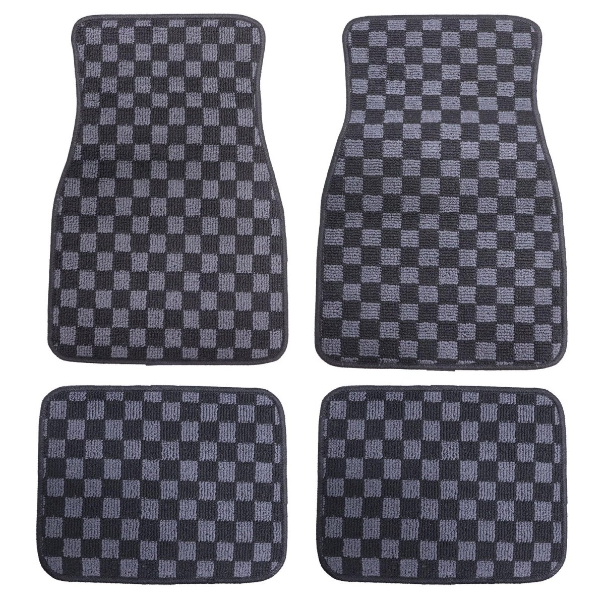 Universal Floor Mats Carpet 4 Piece Set Black Velour And Plastic Interior For Passenger Cars Front Rear Row Direct Replacement