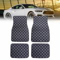 Universal Floor Mats Carpet 4 Piece Set Black Velour And Plastic Interior For Passenger Cars Front Rear Row Direct Replacement