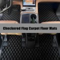 Universal Floor Mats Carpet 4 Piece Set Black Velour And Plastic Interior For Passenger Cars Front Rear Row Direct Replacement