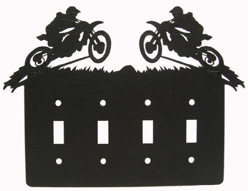 Motocross Quadruple Light Switch Plate Cover 1
