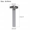 Uxcell 150 Degree V-groove Router Bit 16mm Dia With 6mm Shank Titanium Steel Tipped V Grooving Gray