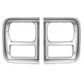 Hecasa Front Pair Headlight Bezel Silvery For 1985-1991 Chevy Chevrolet G10 G20 G30 Gmc G1500 G2500 G3500 Headlamp Cover Trim
