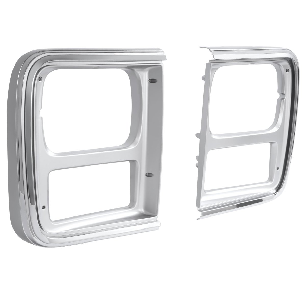 Hecasa Front Pair Headlight Bezel Silvery For 1985-1991 Chevy Chevrolet G10 G20 G30 Gmc G1500 G2500 G3500 Headlamp Cover Trim