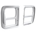 Hecasa Front Pair Headlight Bezel Silvery For 1985-1991 Chevy Chevrolet G10 G20 G30 Gmc G1500 G2500 G3500 Headlamp Cover Trim