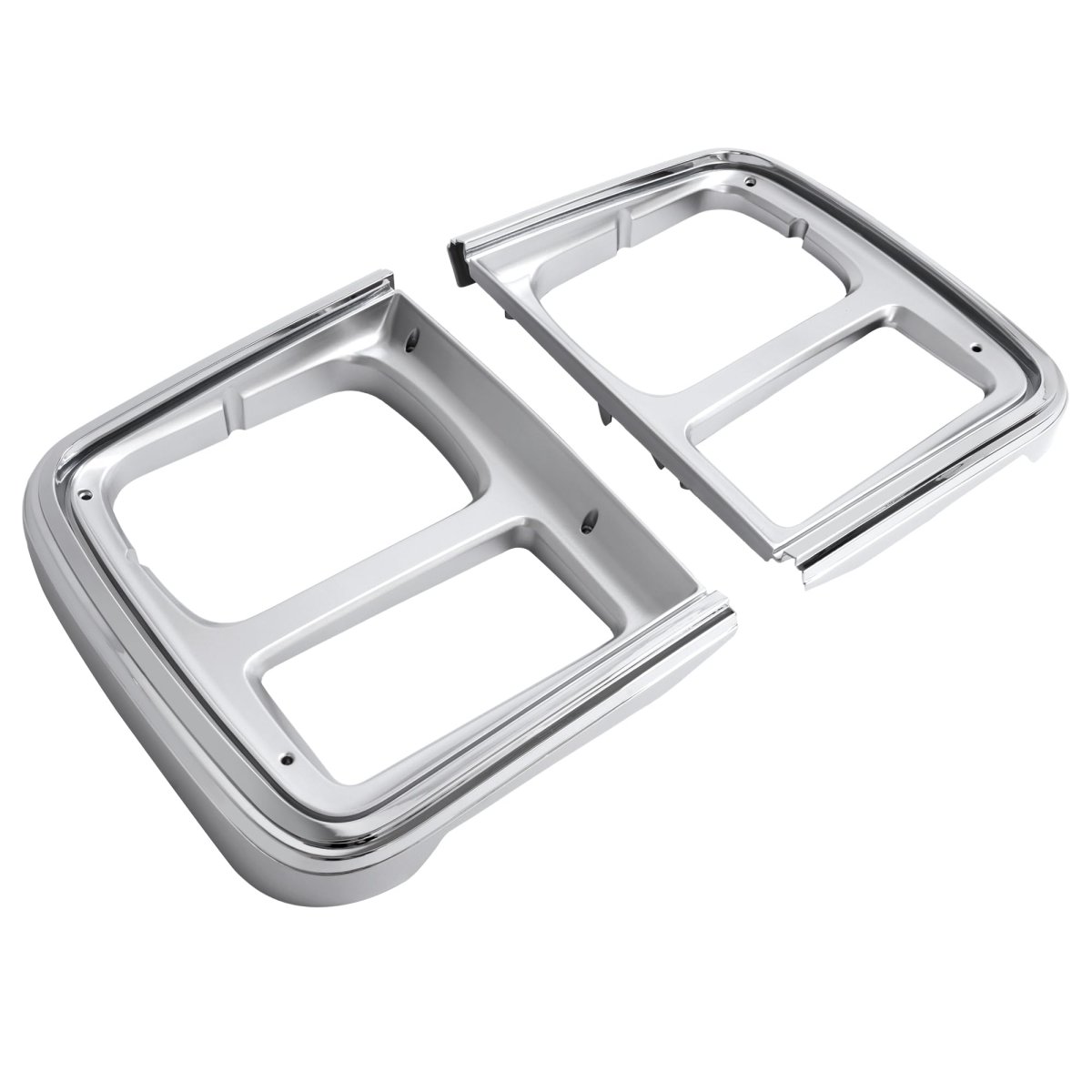 Hecasa Front Pair Headlight Bezel Silvery For 1985-1991 Chevy Chevrolet G10 G20 G30 Gmc G1500 G2500 G3500 Headlamp Cover Trim
