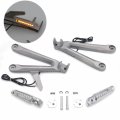 Httmt- Led Turn Signal Light Silver Rear Passenger Footrest Rearsets Bracket Compatible With 05-06 Hond Cbr600rr P N
