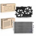 A-premium A C Condenser Cooling Fan Assembly Compatible With Chevrolet Equinox Gmc Terrain 2010-2012 3 0l 2-pc Set