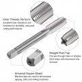 Uxcell Tap And Drill Bit Set 7 16-20 Unf Thread 25 64 Black Oxide Twist Straight Flute Tapping Threading Repair Tool Kit