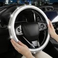 Car Bling Rhinestones Steering Wheel Cover For Women Girls With Colorful Sparkling Diamond Crystal Microfiber Leather Universal
